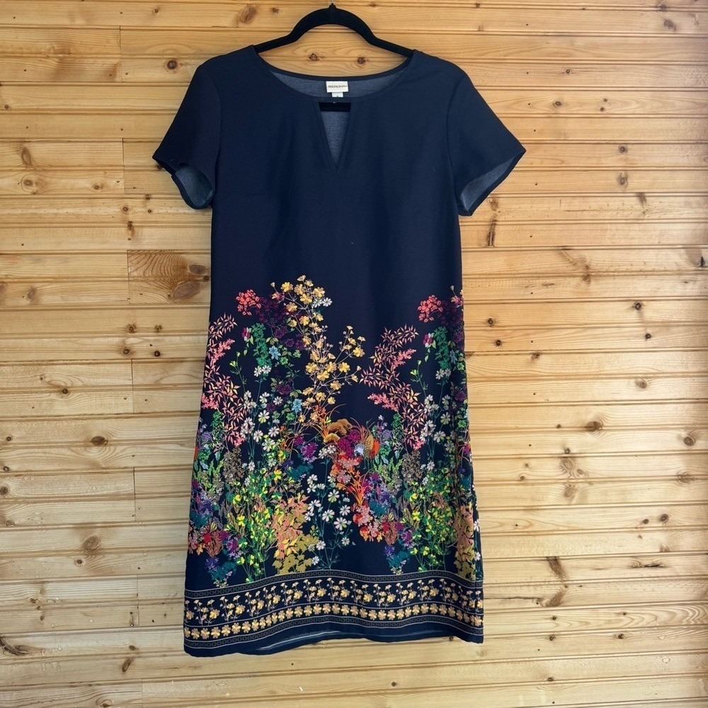 Merona Midi Dress Floral Navy Small Shower Office Work Brunch Grad Party